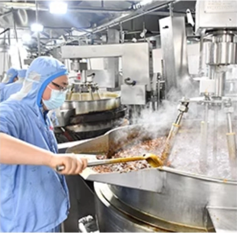 Cooking & blending at the manufacturing facility