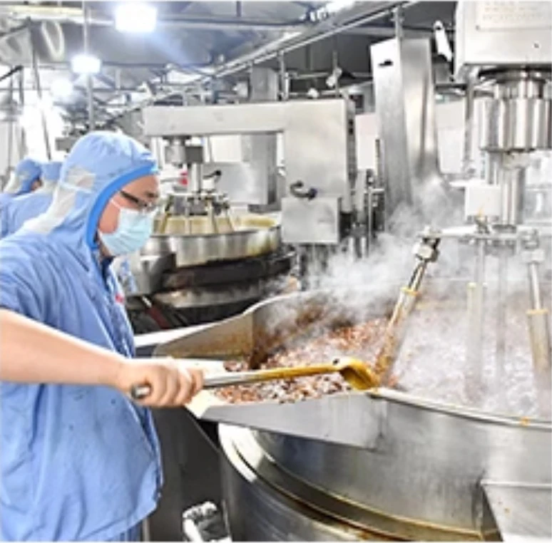 Cooking & blending at the manufacturing facility