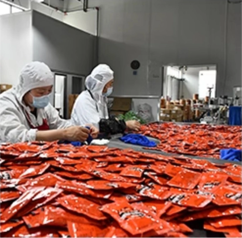 Packing checks at the manufacturing facility