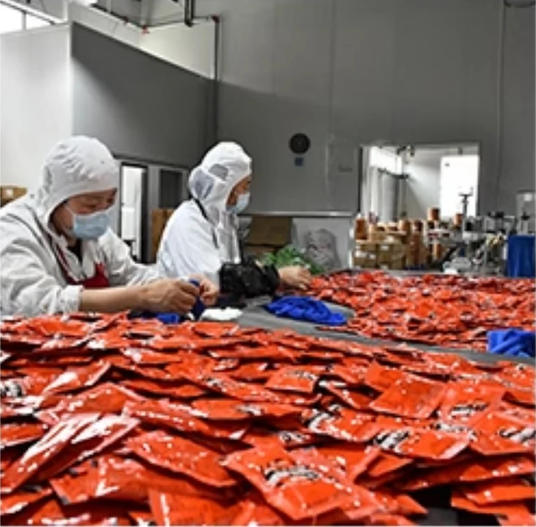 Packing checks at the manufacturing facility